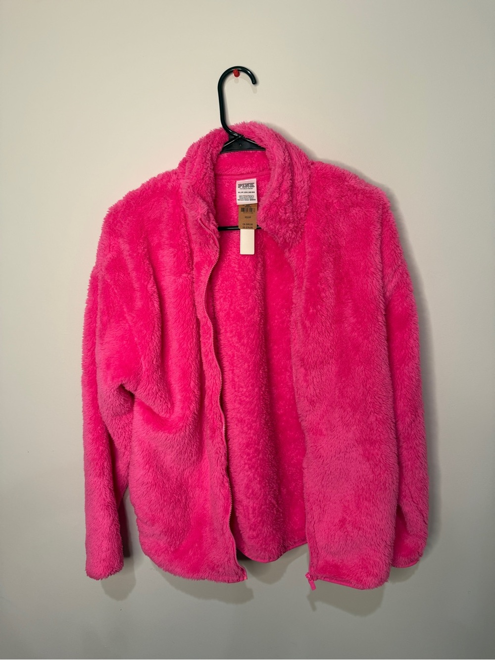 PINK Victoria's Secret Hot Pink Teddy Jacket
